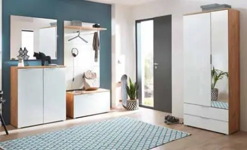 Germania Schuhschrank 3937 Telde Garderobe 242 Navarra Eiche Nb./weiß Germania Schuhschrank 3937 Telde Garderobe 242 Navarra Eiche Nb./weiß