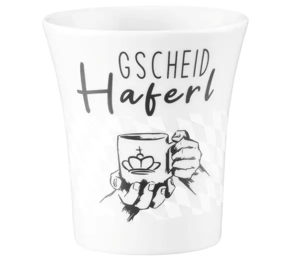 Seltmann Weiden Becher mit Henkel Diva "Gscheid Haferl" weiß 0,4 l