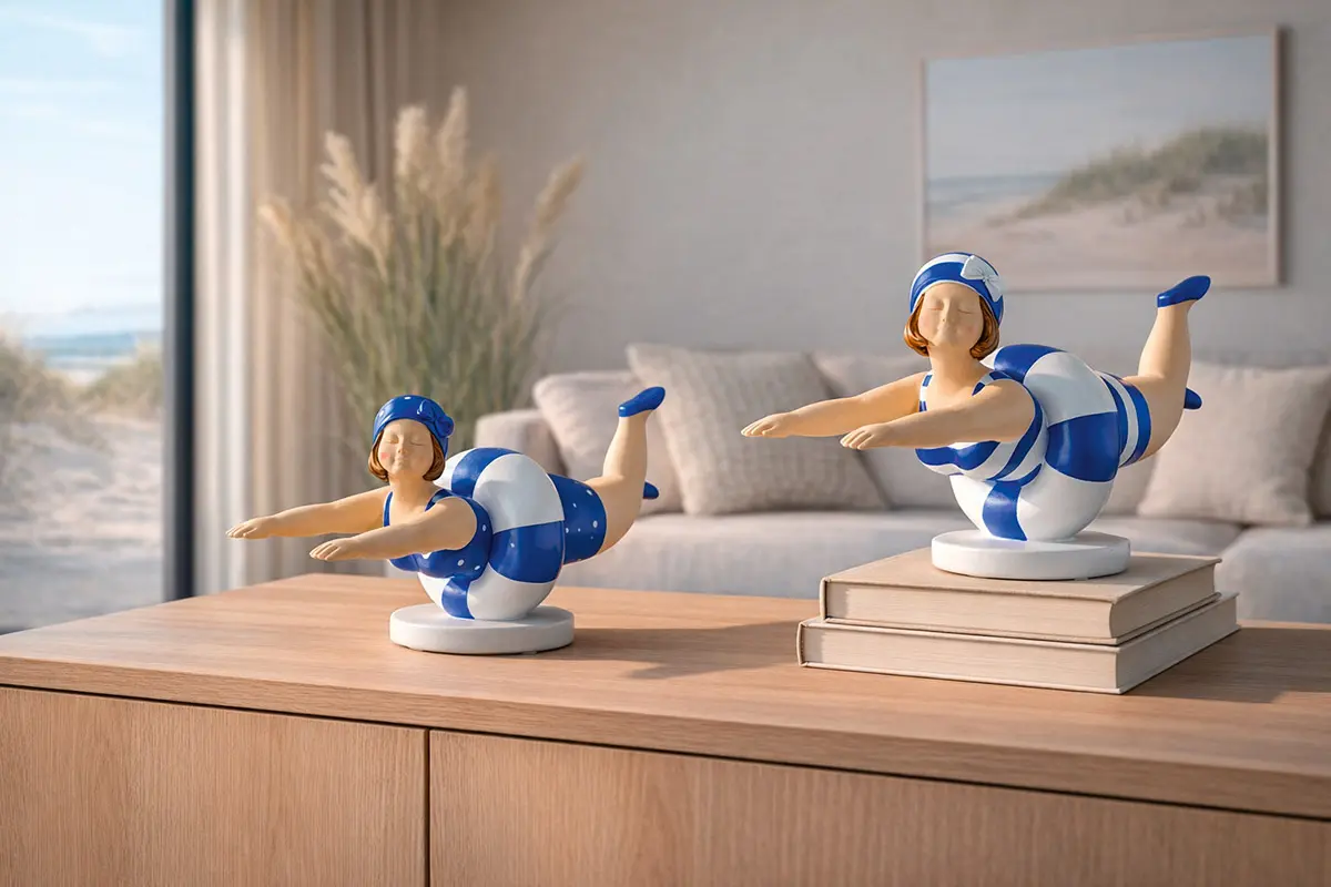 Gilde Handwerk Badenixe-Figur Becky Kunstharz blau 9.5 cm
