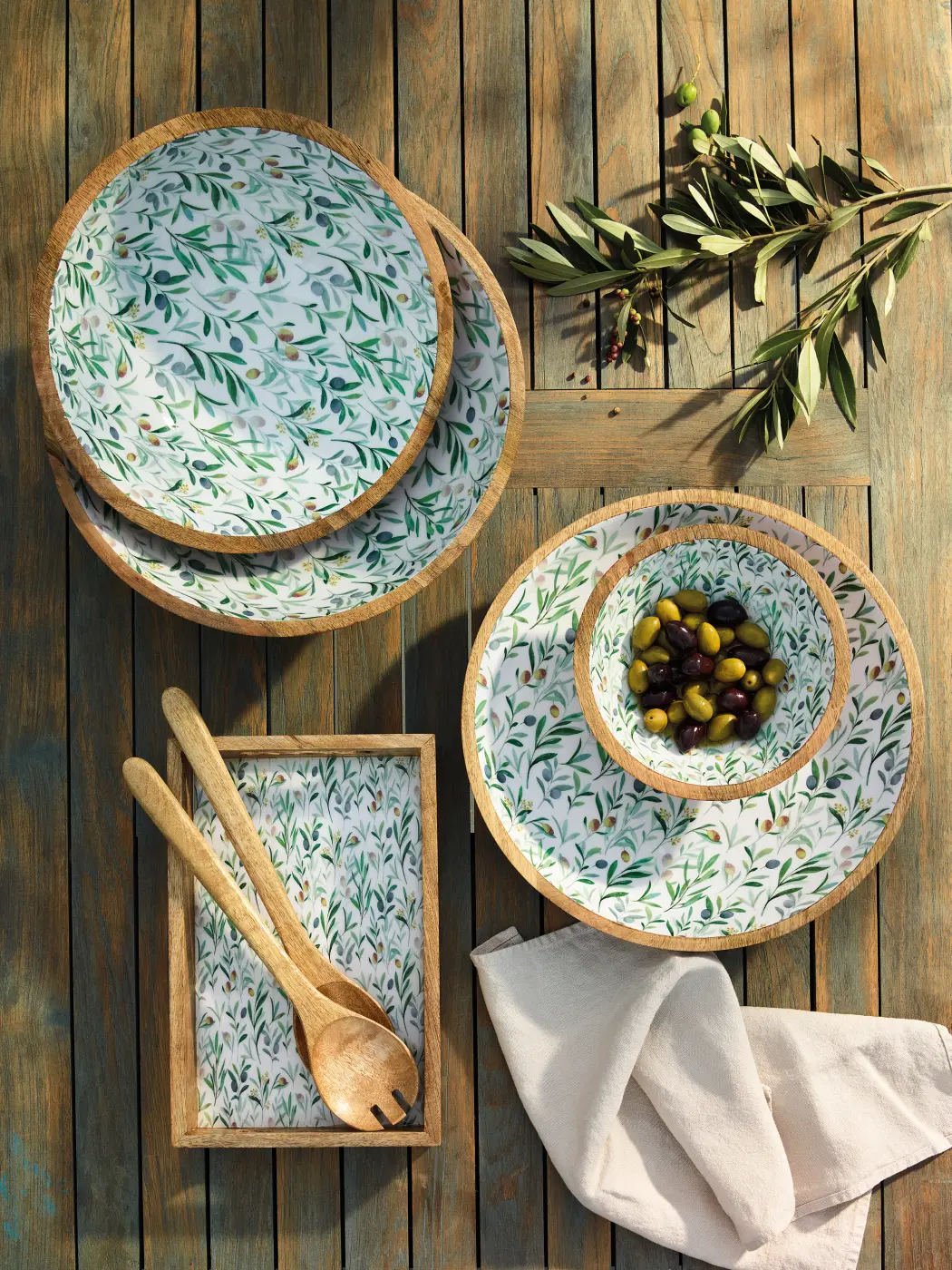 Zassenhaus Tablett OLIVE  Mango  30 5 x 20 x 5 5 cm