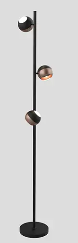 Trio Leuchten  LED Stehleuchte Orbit 3 flammig schwarz matt