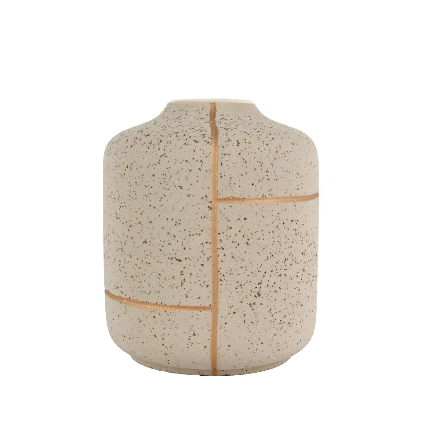 Gilde Vase Flag  Keramik creme-gold