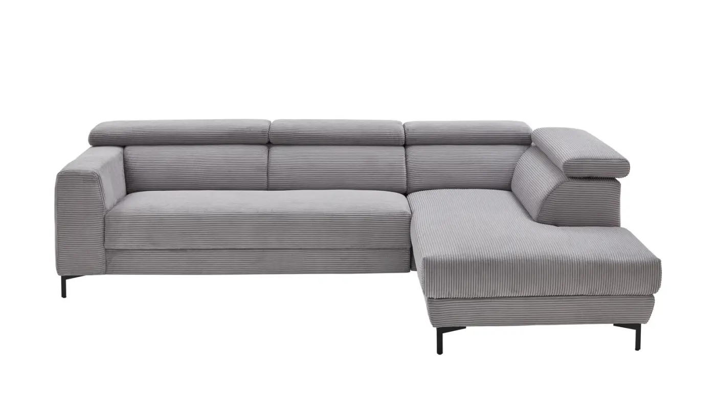Ada Wohnlandschaft  7539 Cord platin ca. 293 x 201 cm