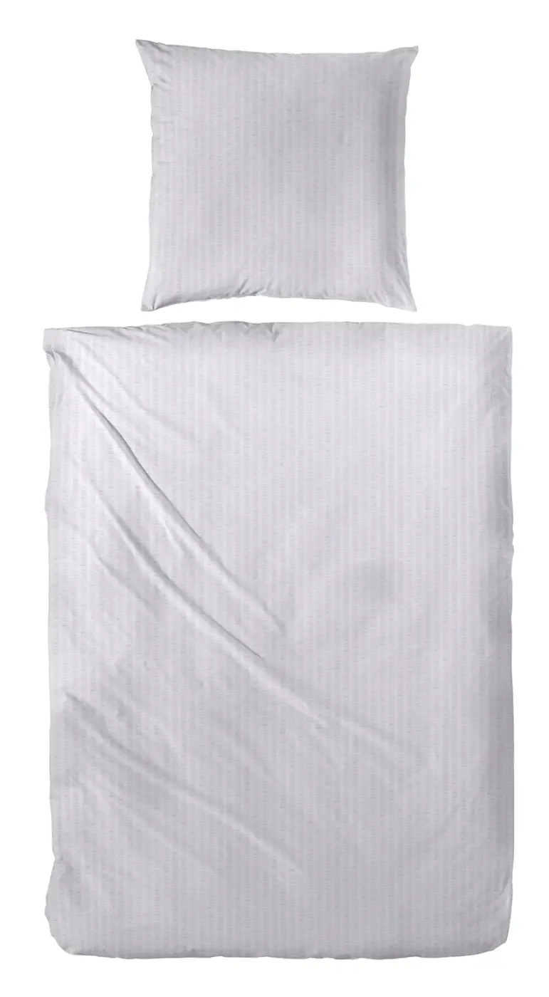 Hahn Soft-Seersucker Bettwäsche 155 x 220/80 x 80 cm Uni grau