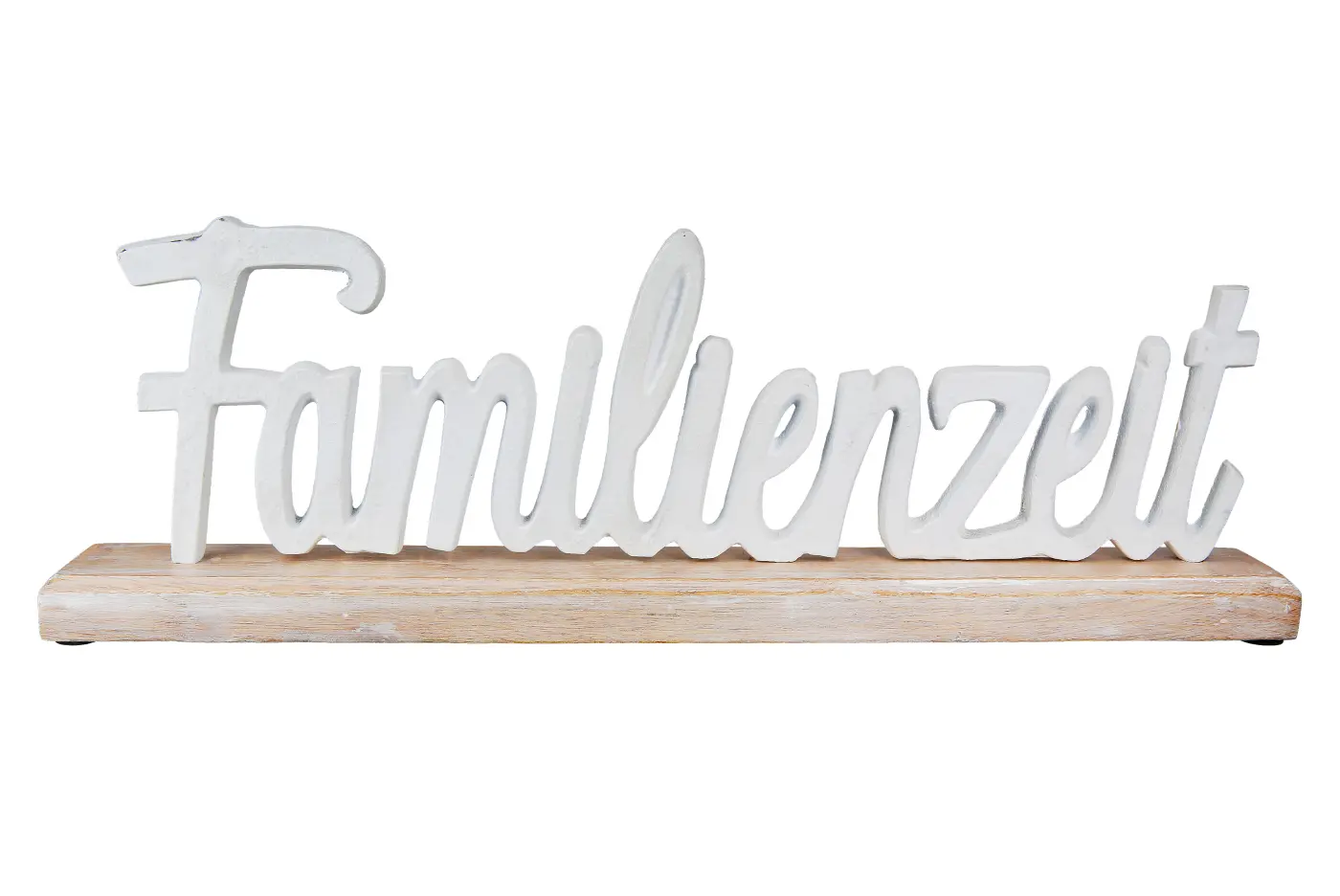 Gilde Schriftzug "Familienzeit"  Holz/weiß