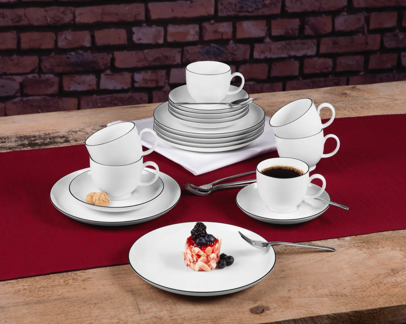 Seltmann Weiden  Kaffeeservice, 18 tlg. Lido 10826 Weiß Durchmesser ca. 20/14,5/11 cm