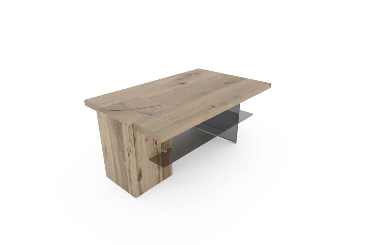 Voglauer Valpin Couchtisch mit Kubus Eiche Altholz 75/120 cm Voglauer Valpin Couchtisch mit Kubus Eiche Altholz 75/120 cm