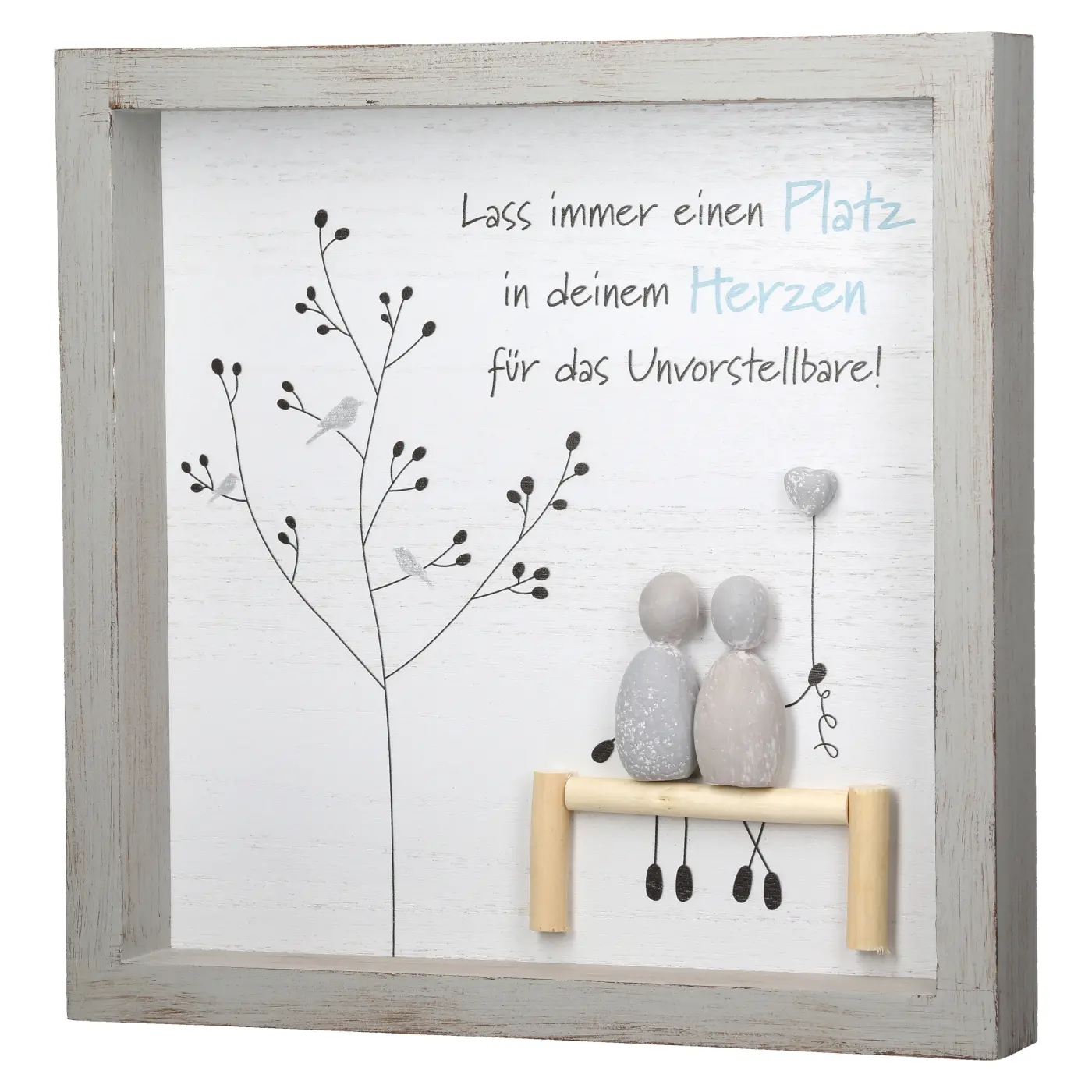 Gilde Steinbild quadratisch grau 25 cm MDF