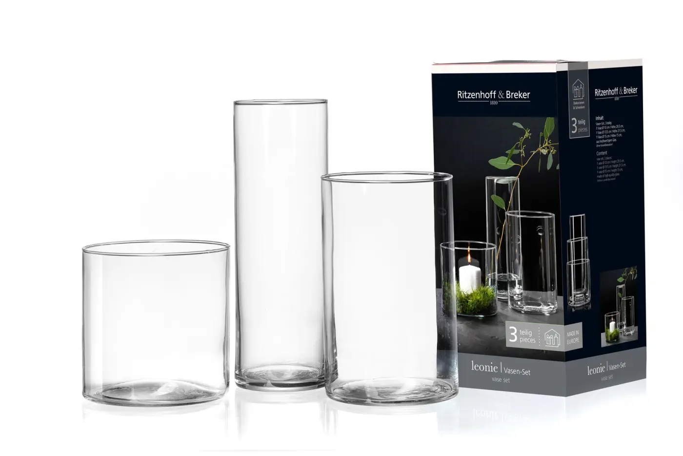 Ritzenhoff & Breker Vasen-Set LEONI Transparent 