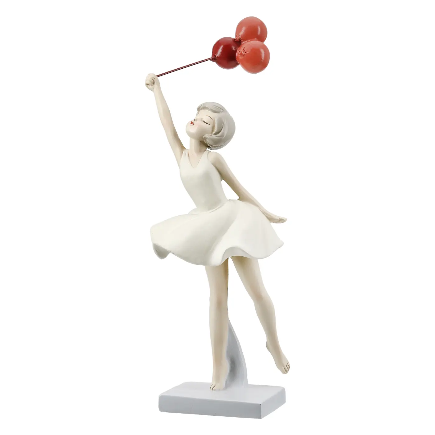 Gilde Figur Frau creme, rot 23,5 cm Poly