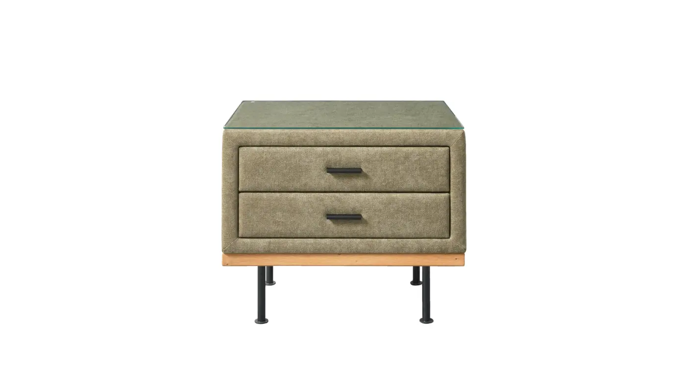 Interliving Nachtkommode Serie 1415 olivgrün