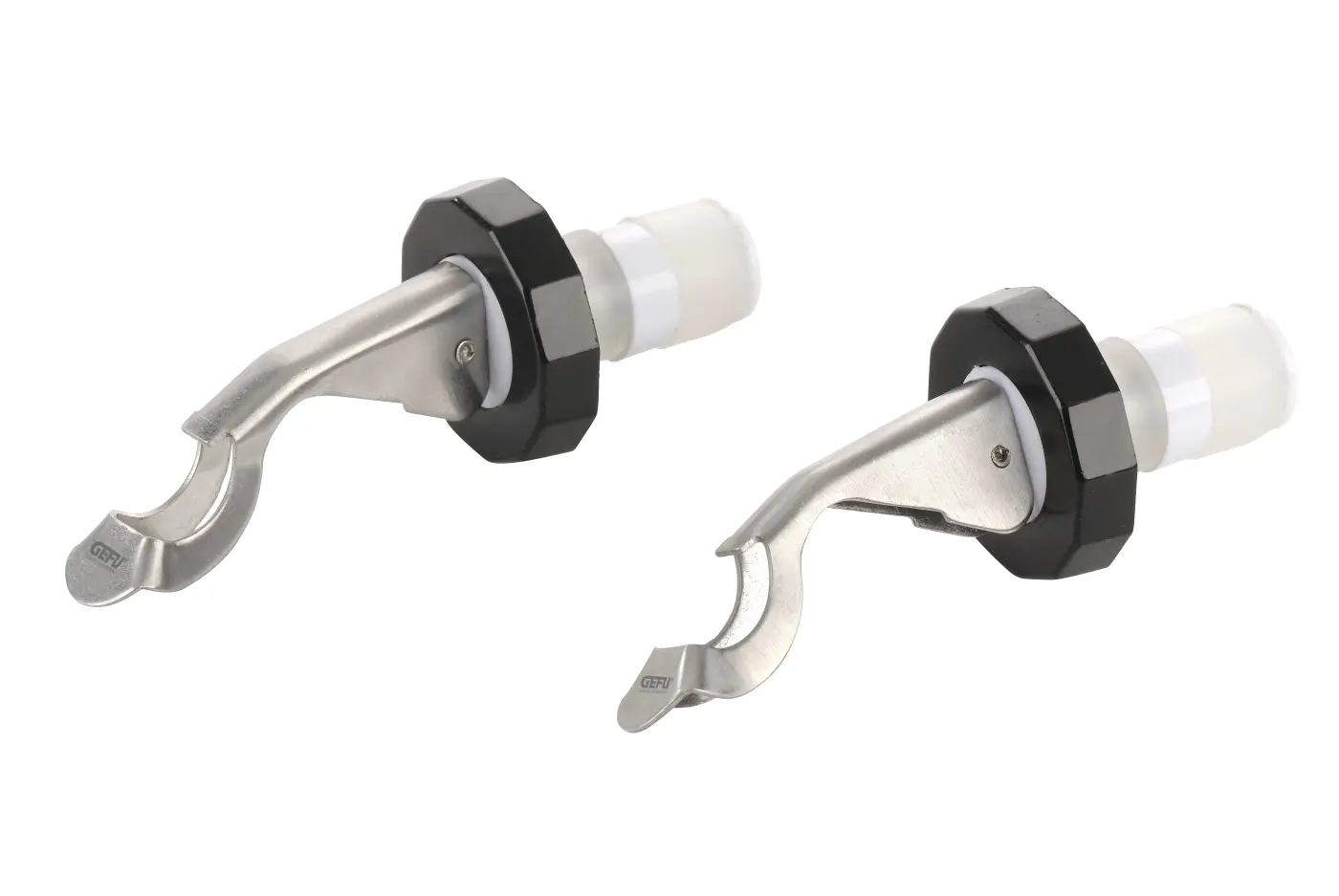 GEFU Flaschenverschluss BOTELO  2 Stück schwarz/silber Kunststoff|hochwertiger Edelstahl|