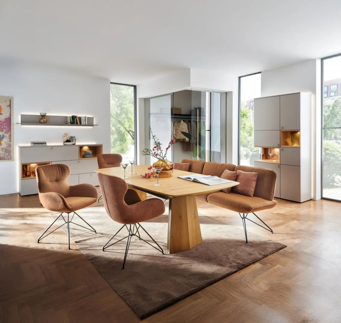 Venjakob Esstisch mit Klappeinlage ET V366 Wildeiche hell ca. 220(320) x 110 x 76 cm