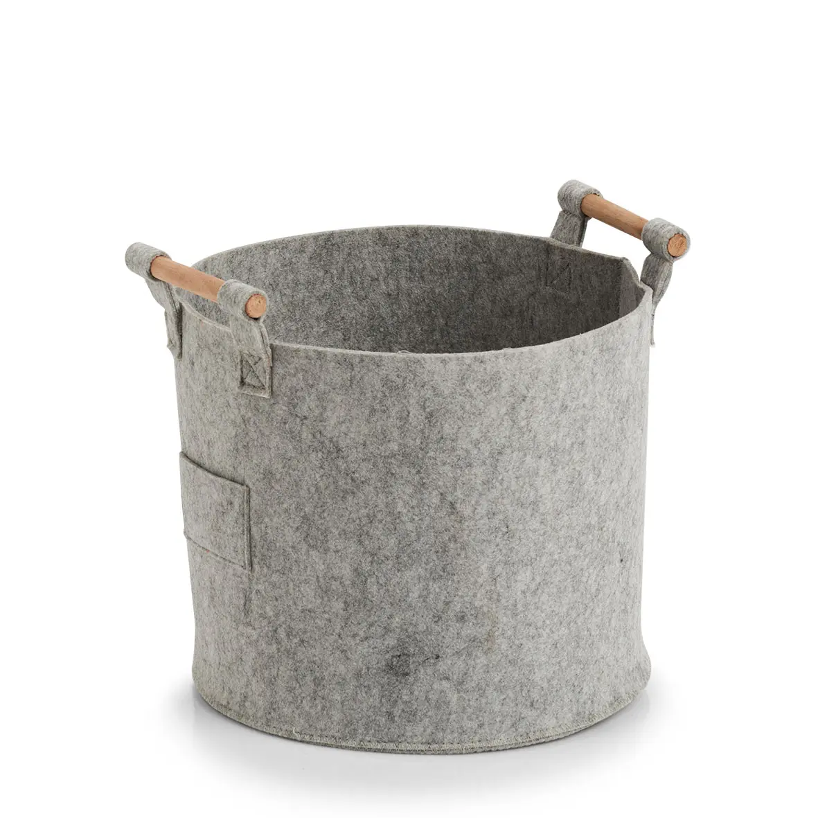 Zeller Aufbewahrungskorb Filz/Holz grau