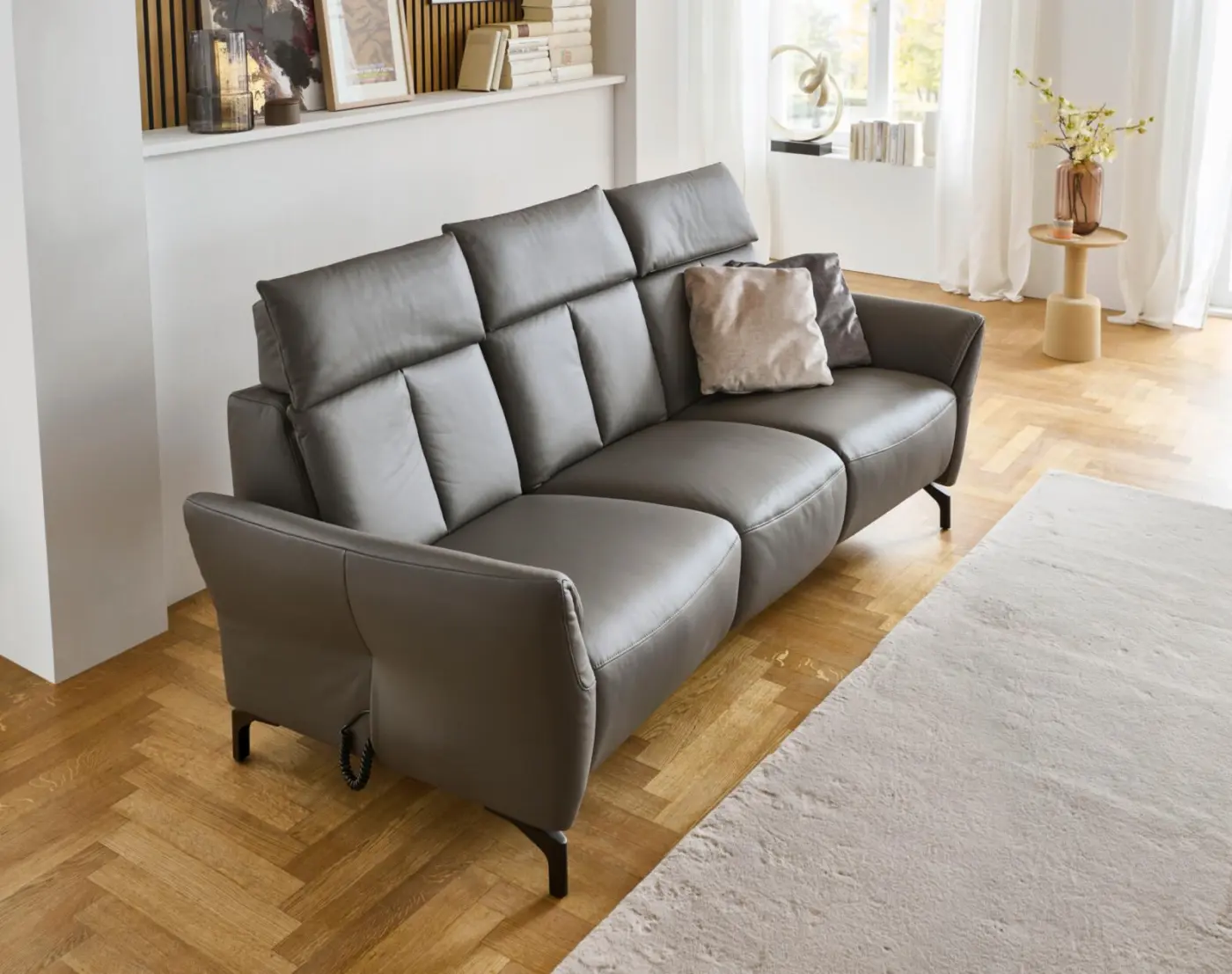 Polsteria  Rundsofa Lola Evita anthrazit ca. 218 cm breit 