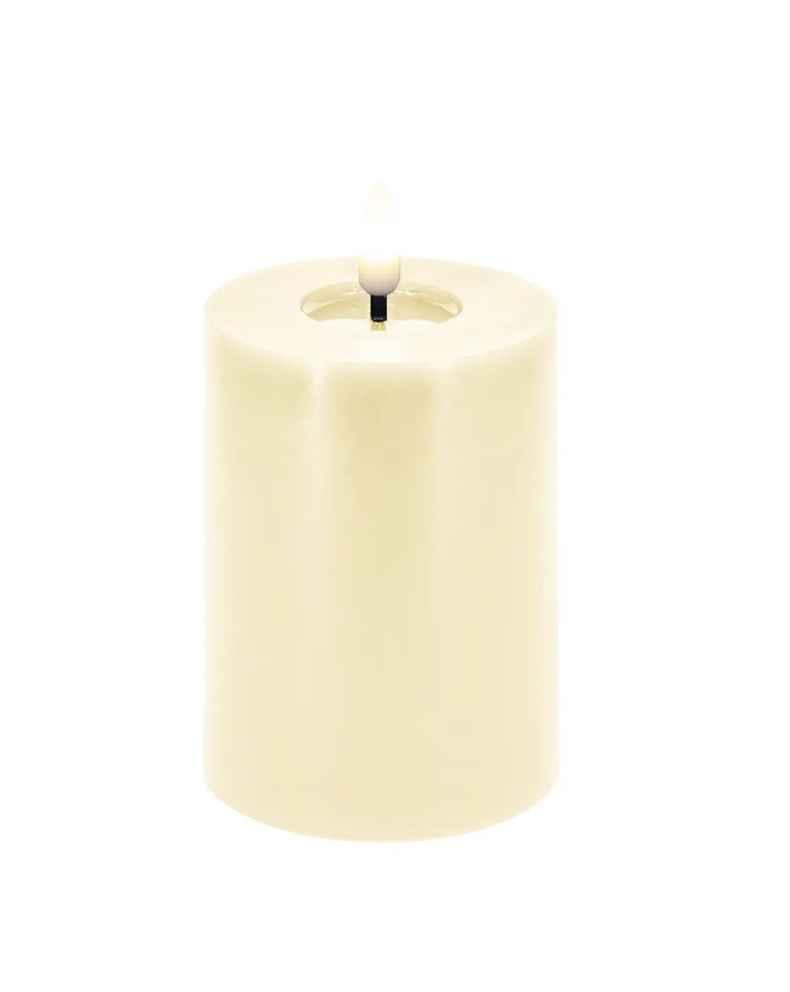 LC Home LED Stumpenkerze winter cream smooth 7,5 x 10cm 