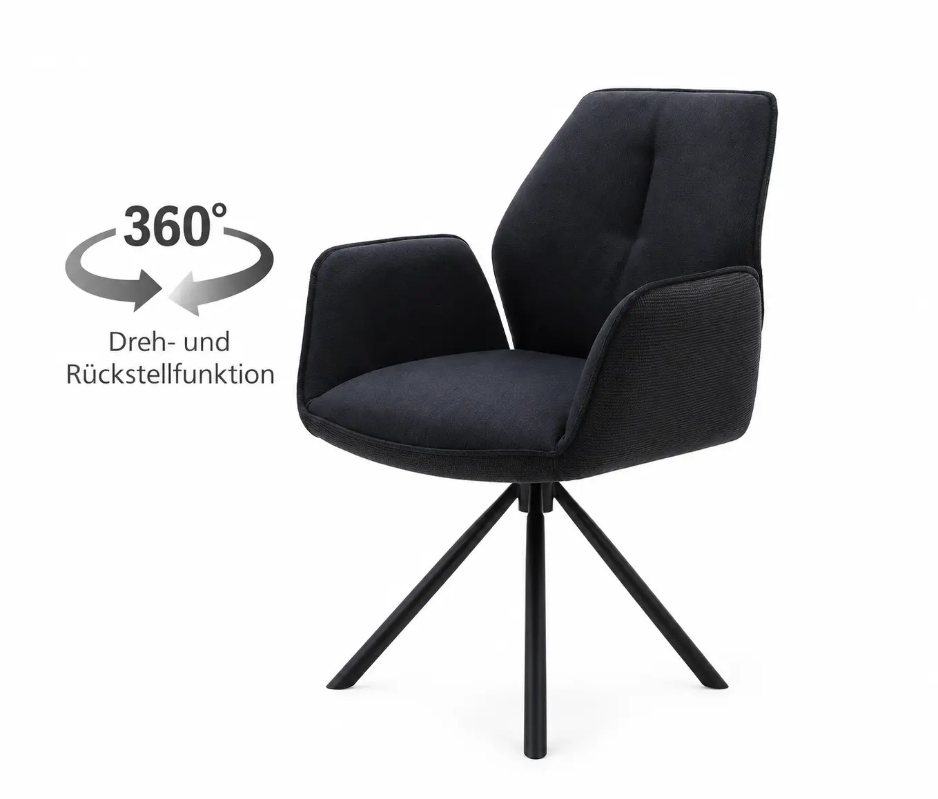 Interliving Armlehpolsternstuhl  IL5116 drehbar Schwarz