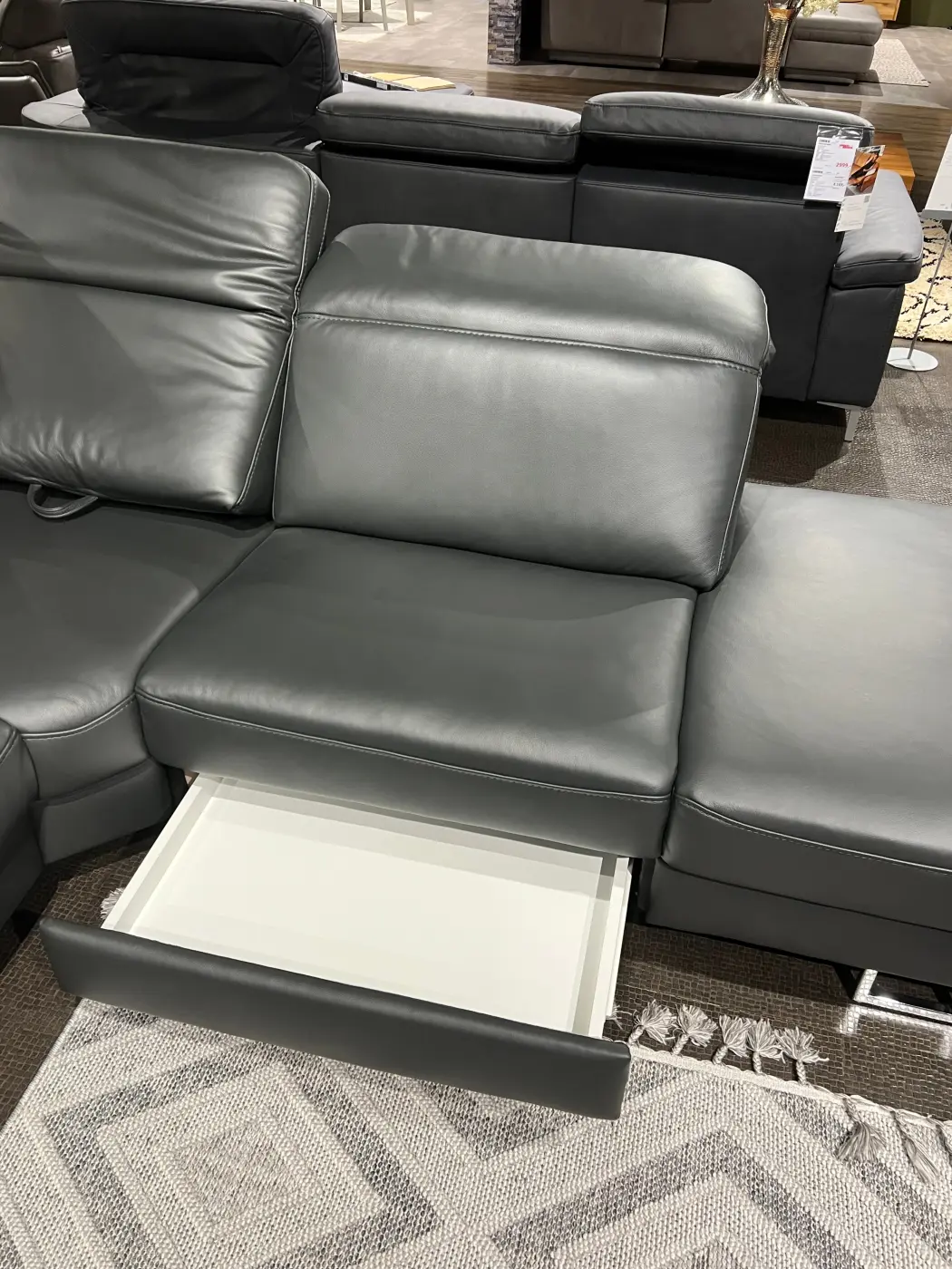 Hukla Wohnlandschaft mit Funktionen anthrazit ca. 291 x 261 cm