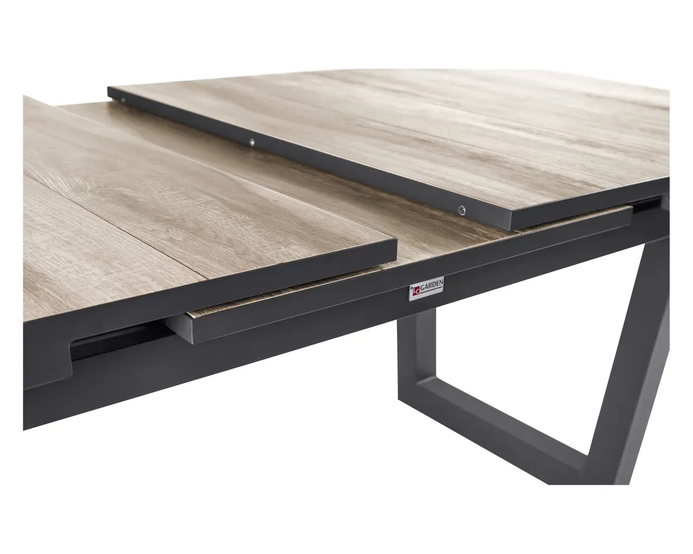 LC Garden Ausziehtisch Komido Keramikplatte Holzoptik, Gestell anthrazit  ca. 200/260 x 100 x 76 cm