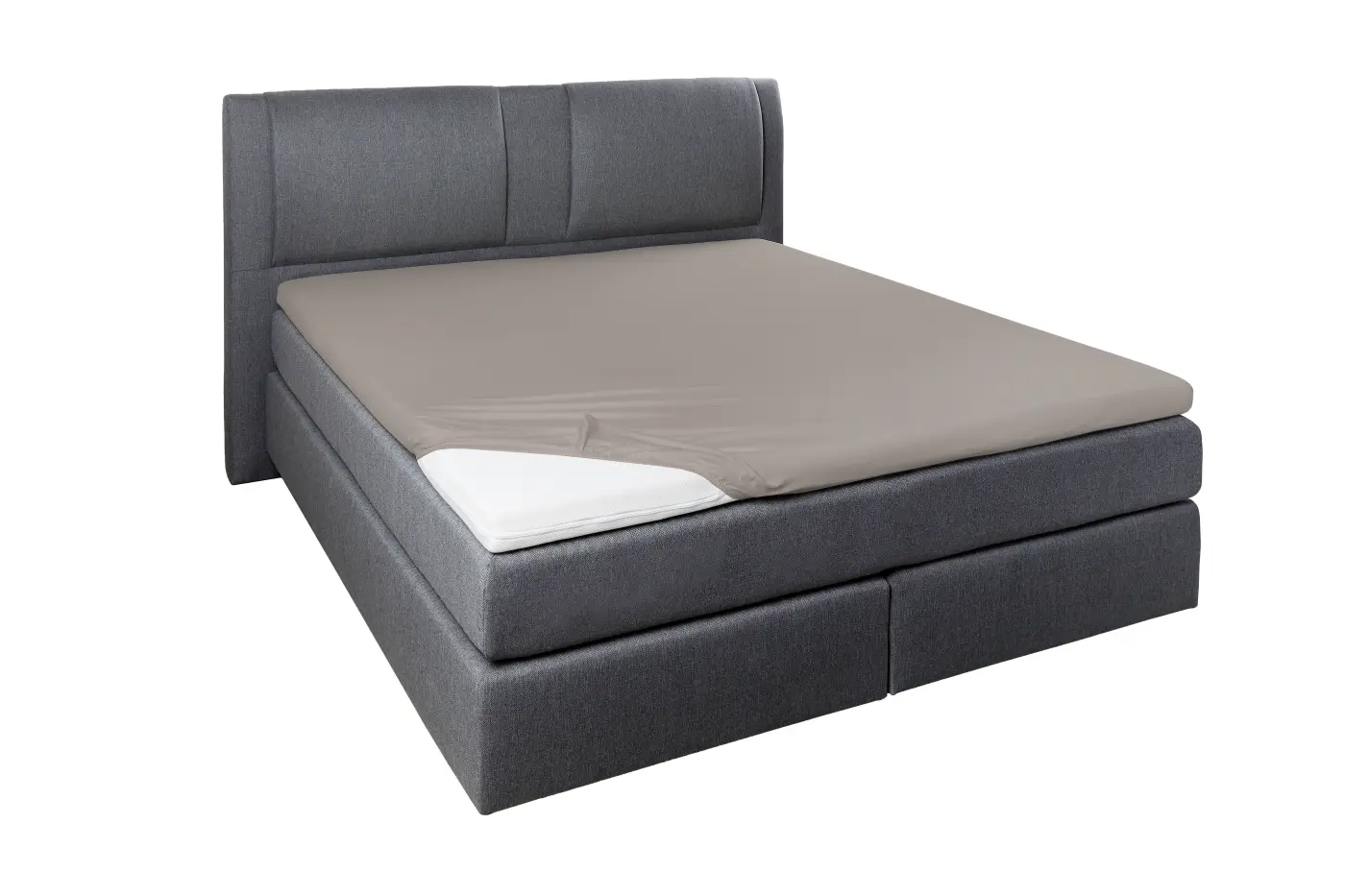 Hahn Elastan-Feinjersey-Spannbettuch für Topper  kiesel 90-120 x 200-220cm