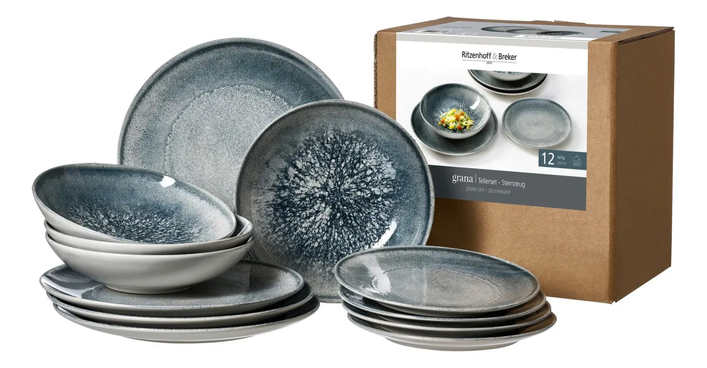 Ritzenhoff & Breker Tellerset 12-tlg. Grana Grau