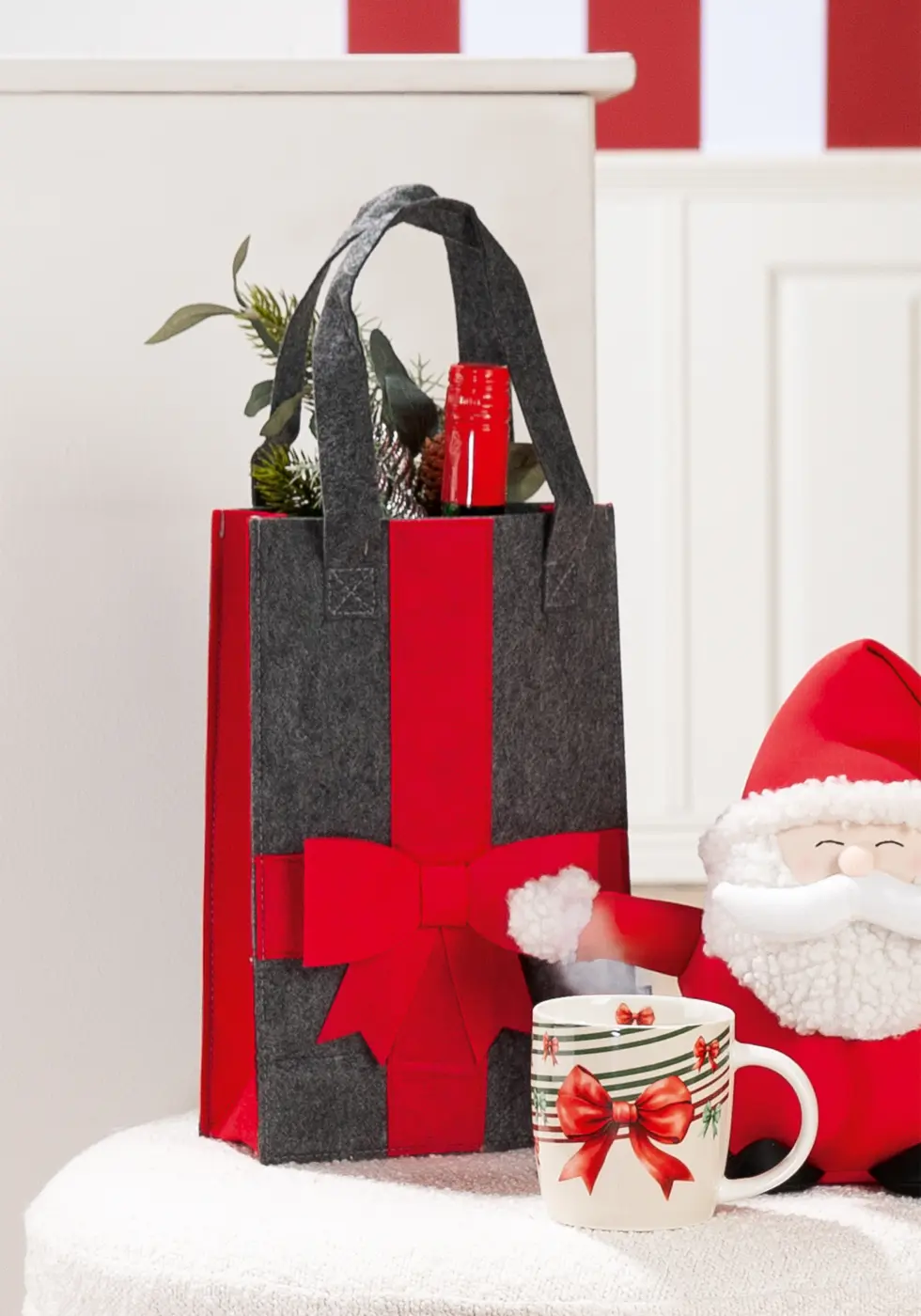 Gilde Geschenktasche dunkelgrau L 20 x B 8 x H 30 cm
