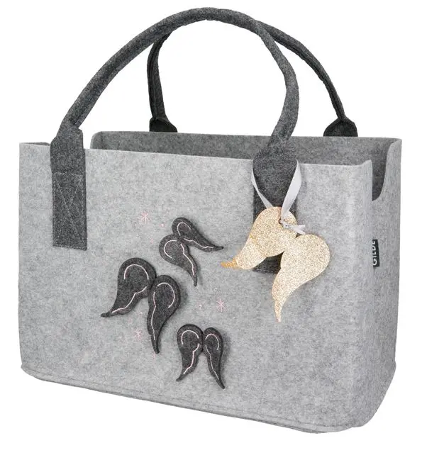 Gilde Handwerk Tasche "Engelsflügel" hellgrau