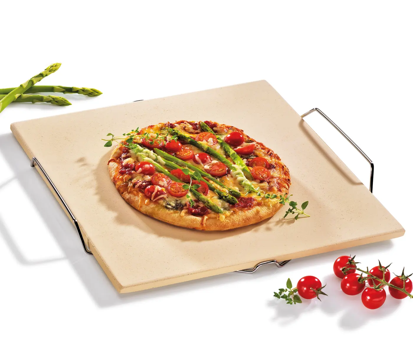Küchenprofi  Pizzastein mit Gestell BBQ Holz