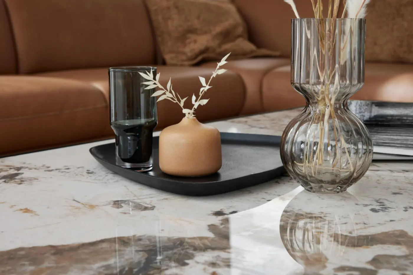 Interliving  Couchtisch Serie 6229 Marmoroptik Calcatta  ca. 140 x 80 x33 cm