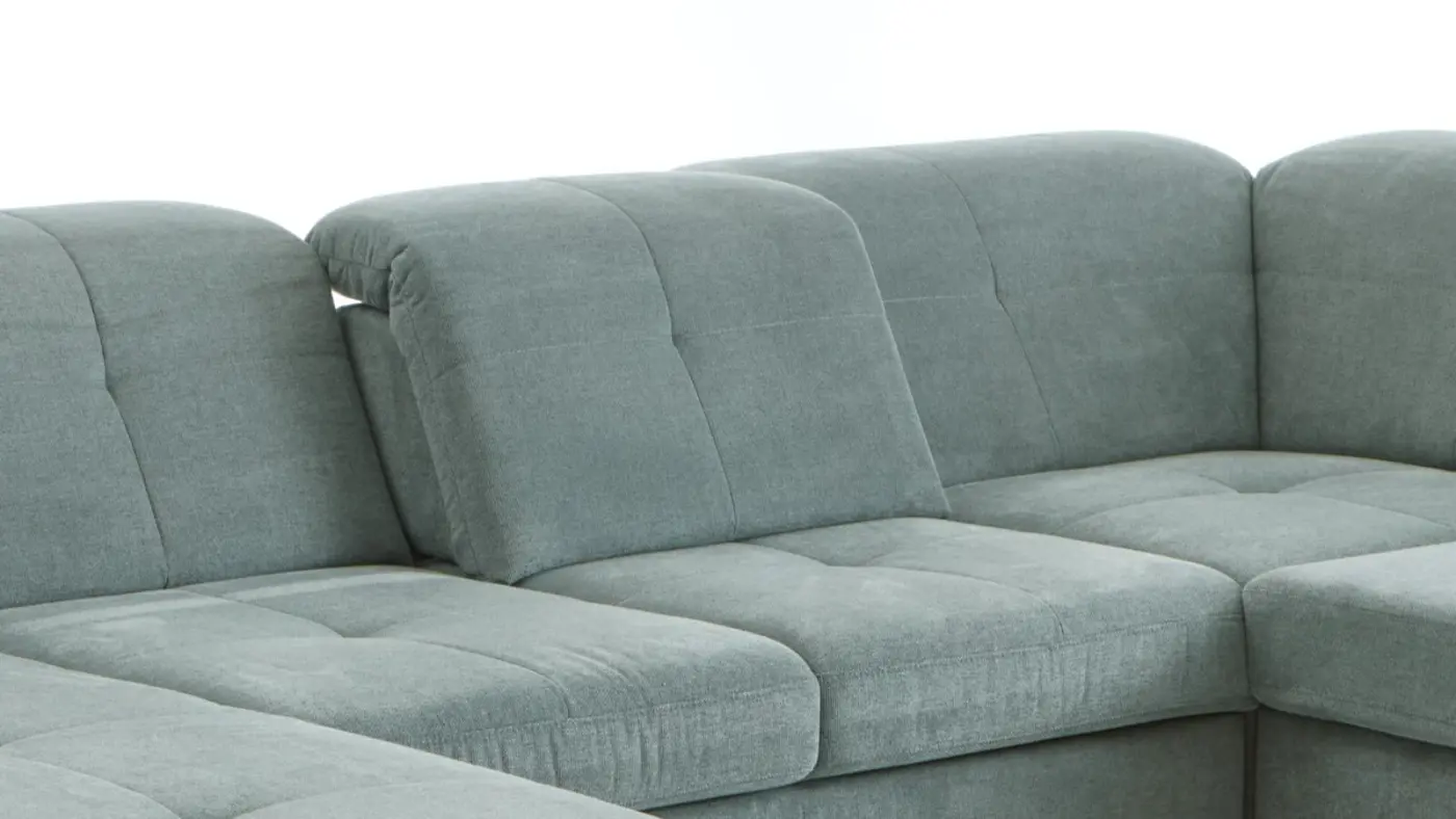 Megapol Wohnlandschaft MM-MP1206 hellgrau ca. 198 x 351 x 259 cm