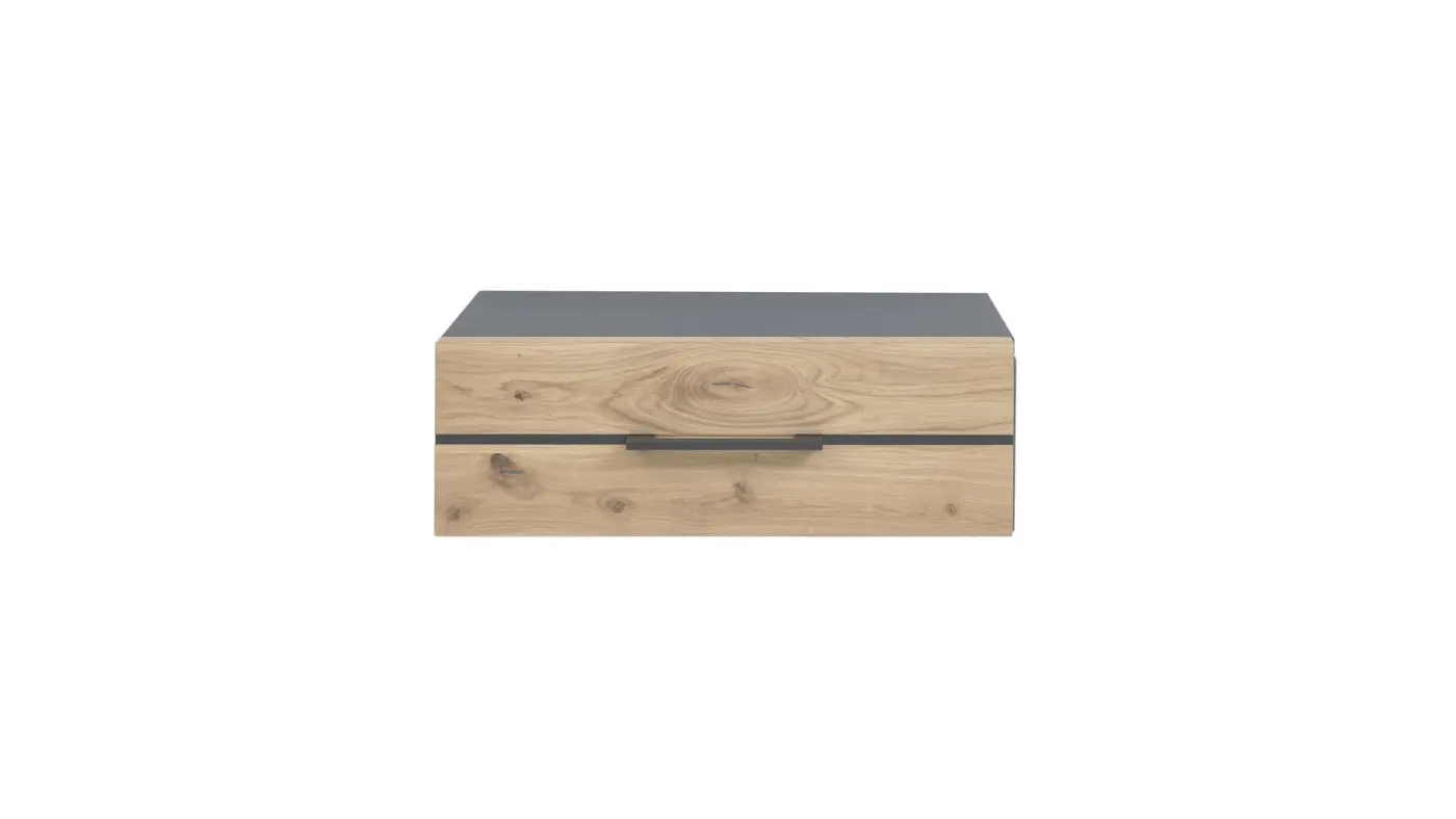 Interliving  Schlafzimmerkombination  Serie 1029  Lack graphit/Absetzung Wildeiche massiv