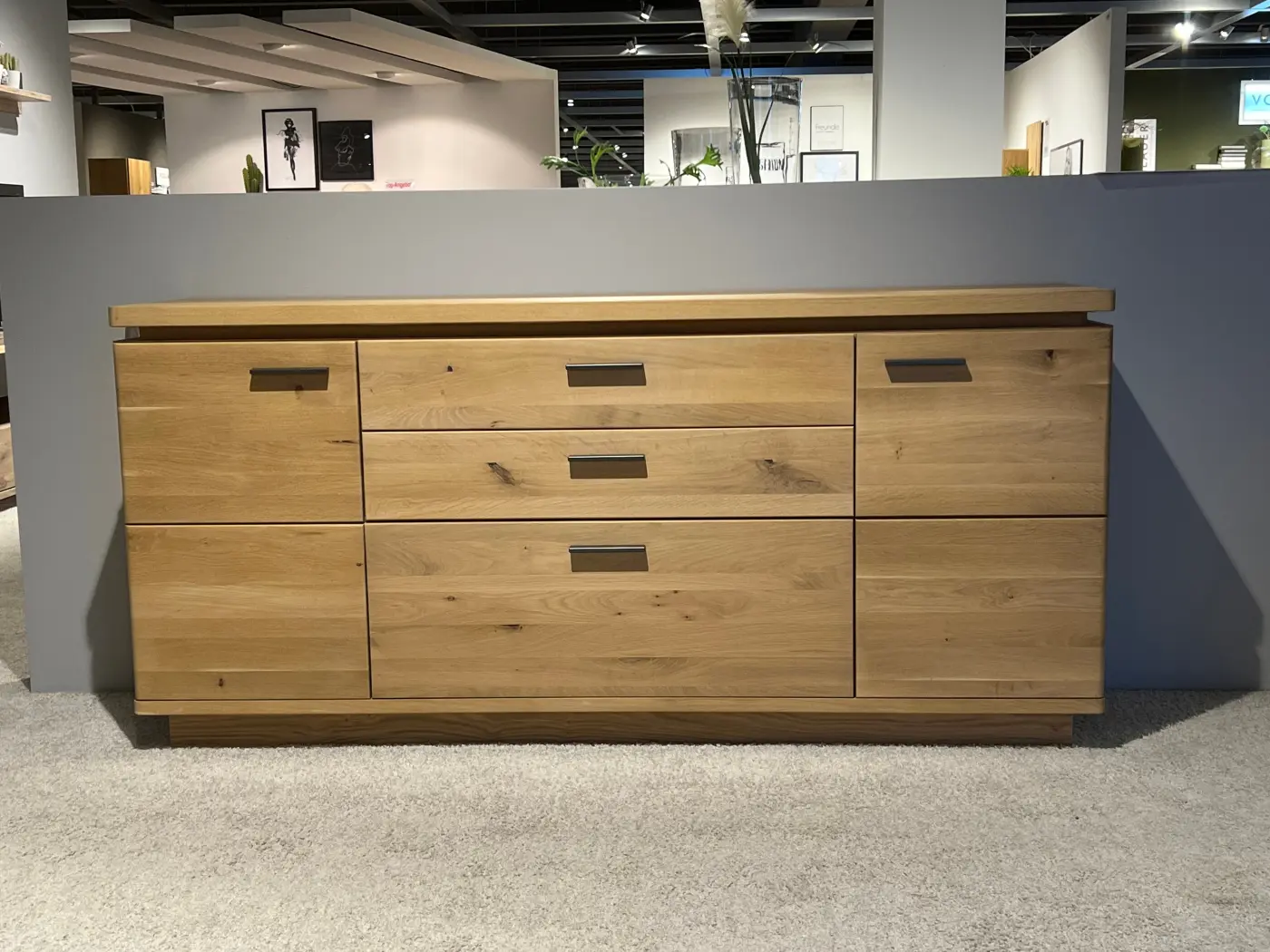 MCA furniture  Sideboard Barcelona Balkeneiche Bianco B/H/T: 180 x 84 x 44 cm