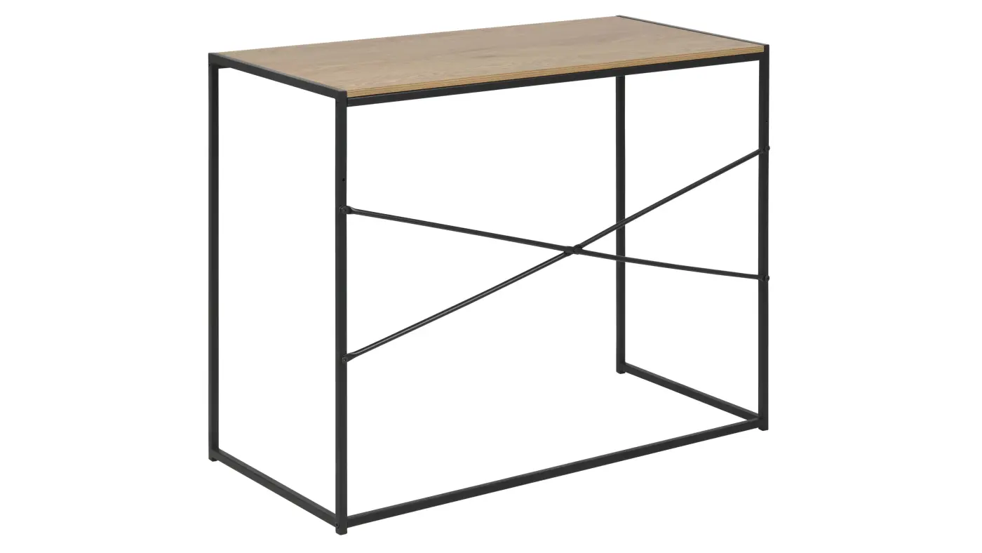 Actona Schreibtisch Seaford wildeichefarbene Kunststoffoberflächen & schwarzes Metall – ca. 100 x 45 cm Actona Schreibtisch Seaford wildeichefarbene Kunststoffoberflächen & schwarzes Metall – ca. 100 x 45 cm