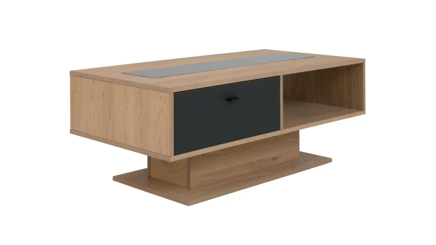 Interliving Couchtisch Serie IL 2021 Wildeiche massiv/Glas anthrazit ca. 115 x 46 x 65cm Interliving Couchtisch Serie IL 2021 Wildeiche massiv/Glas anthrazit ca. 115 x 46 x 65cm