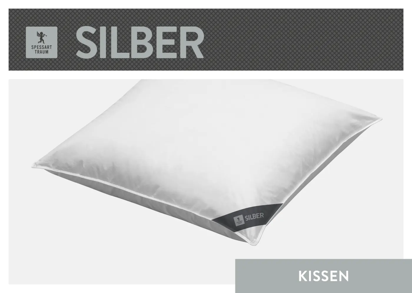 Spessarttraum Daunenkissen Silber, 80 x 80cm weiß