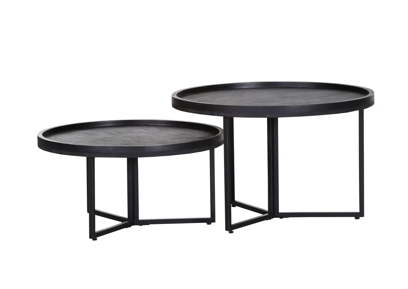 Gutmann  Beistelltisch Grace Echtsteinfurnier schwarz / Metall schwarz 58 cm