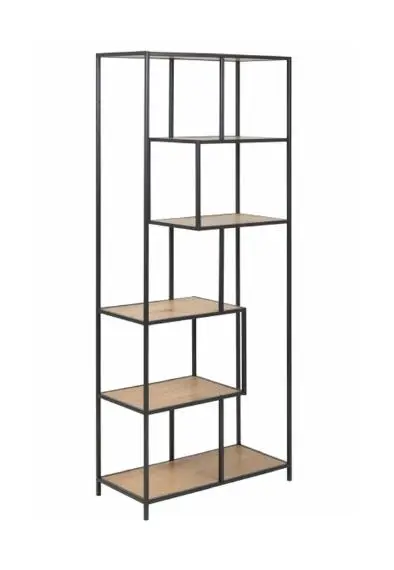 Actona Regal Seaford 77x185x35cm schwarz Wildeiche Nachbildung Actona Regal Seaford 77x185x35cm schwarz Wildeiche Nachbildung
