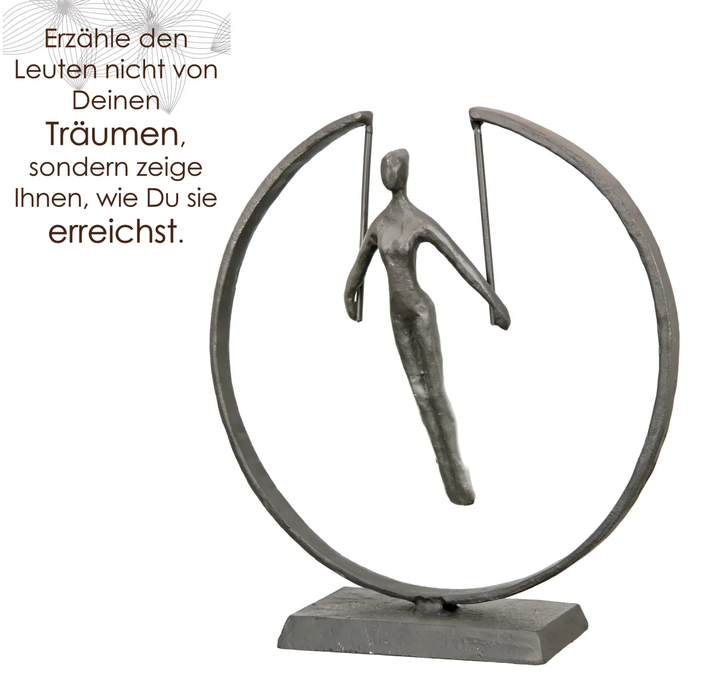 Gilde Handwerk Skulptur "Gymnast" Frauenmotiv Eisen braun