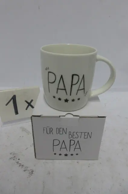 Gilde Tasse/Becher "Papa" Pozellan weiß, mit Spruch