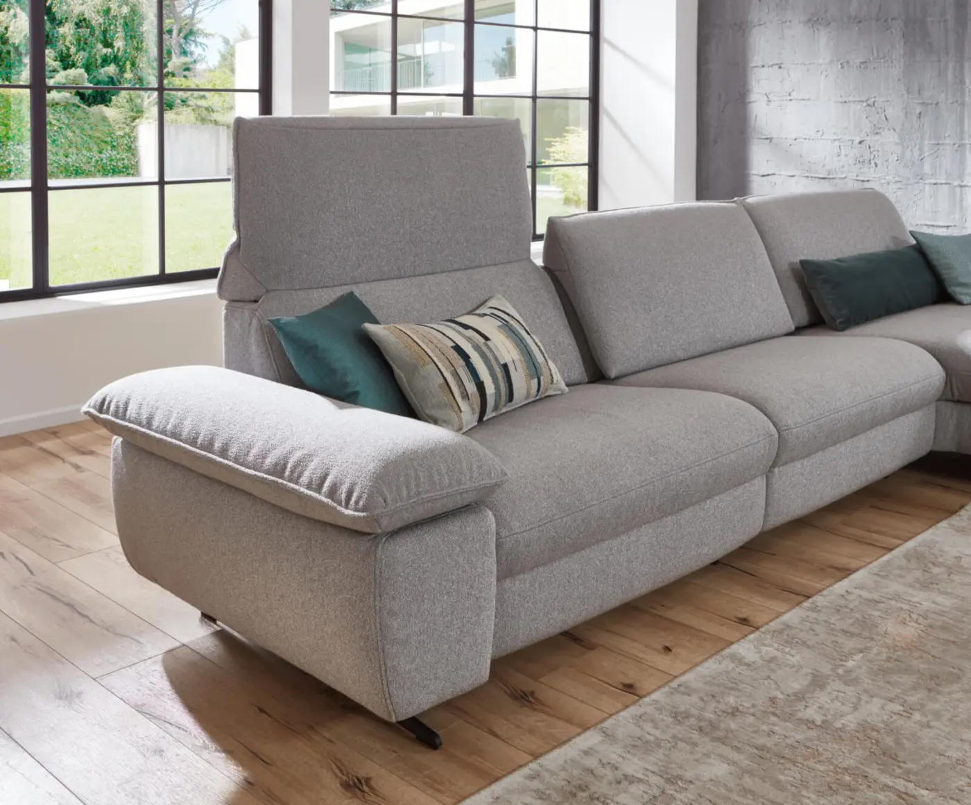 Himolla  Wohnlandschaft Serie Spektra 1488   Stoff  Q2 grau ca. 344 x 1820 cm