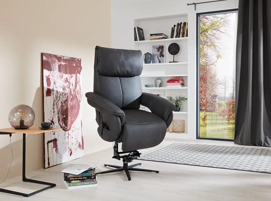 Himolla  Easy Swing Serie 7446 Leder beige/braun 2 motorisch 
