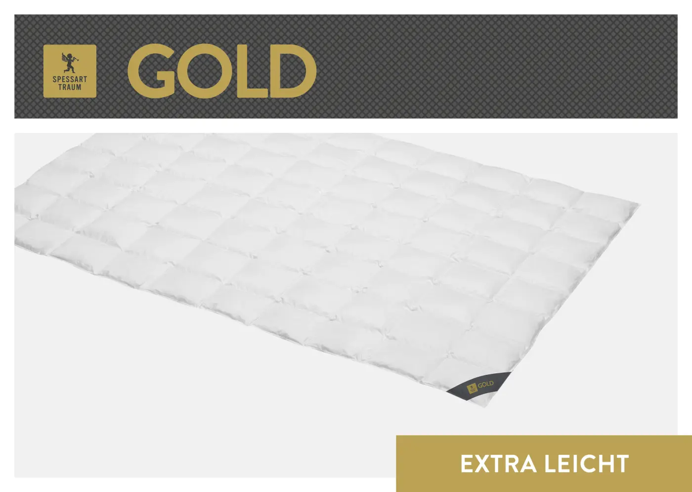 Spessarttraum Daunendecke Gold, 135 x 200cm, 0,24 Gramm weiß