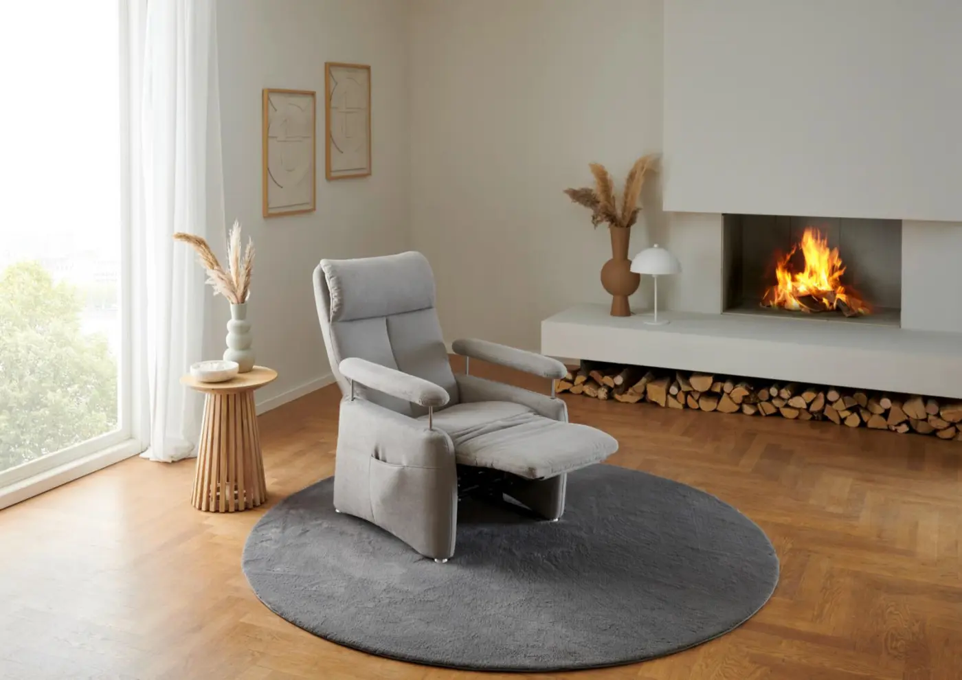 Polsteria Fernsehsessel Timeless 1.0 Comfort RelaXX manuell hellgrau 