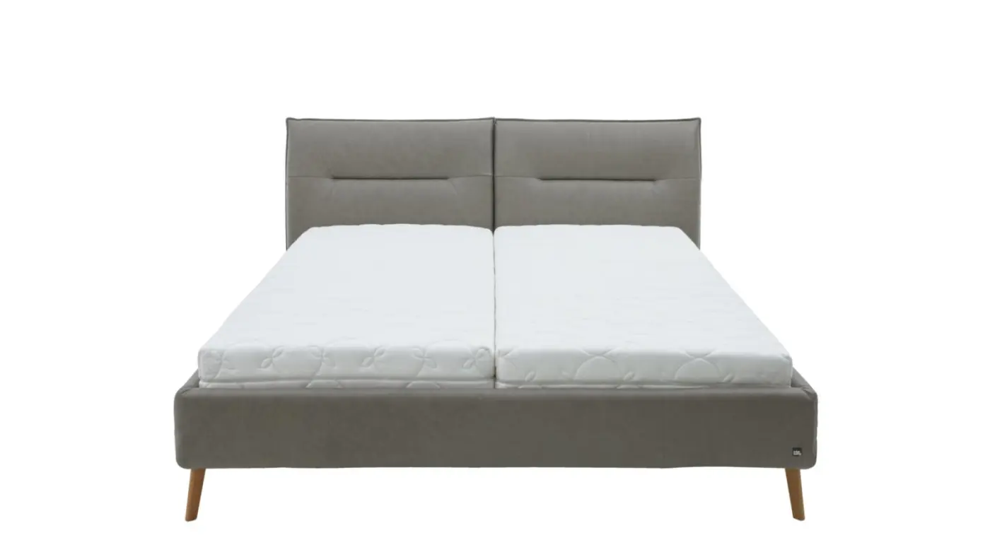 Interliving Polsterbettgestell Serie 1417 Leder grau  LF 180 x 200 cm