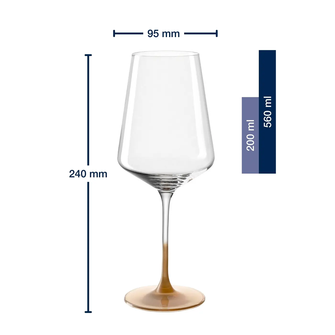 Leonardo Weißweinglas PUCCINI Kristallglas gold 24,8 cm 200 ml