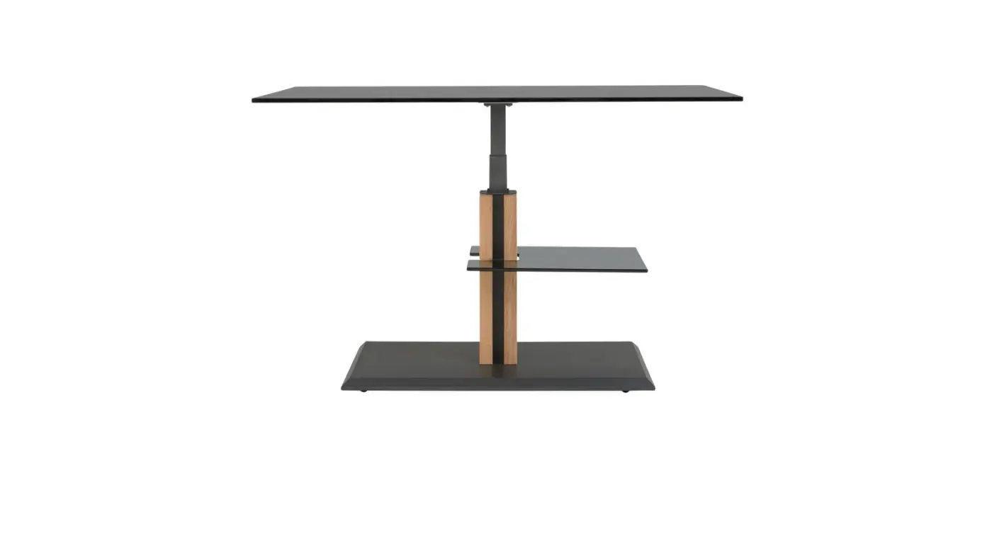 Interliving Couchtisch Serie 6212 Parsolglas grau/Wildeiche bianco lackiert  ca. 100 x 60 x 47-65 cm