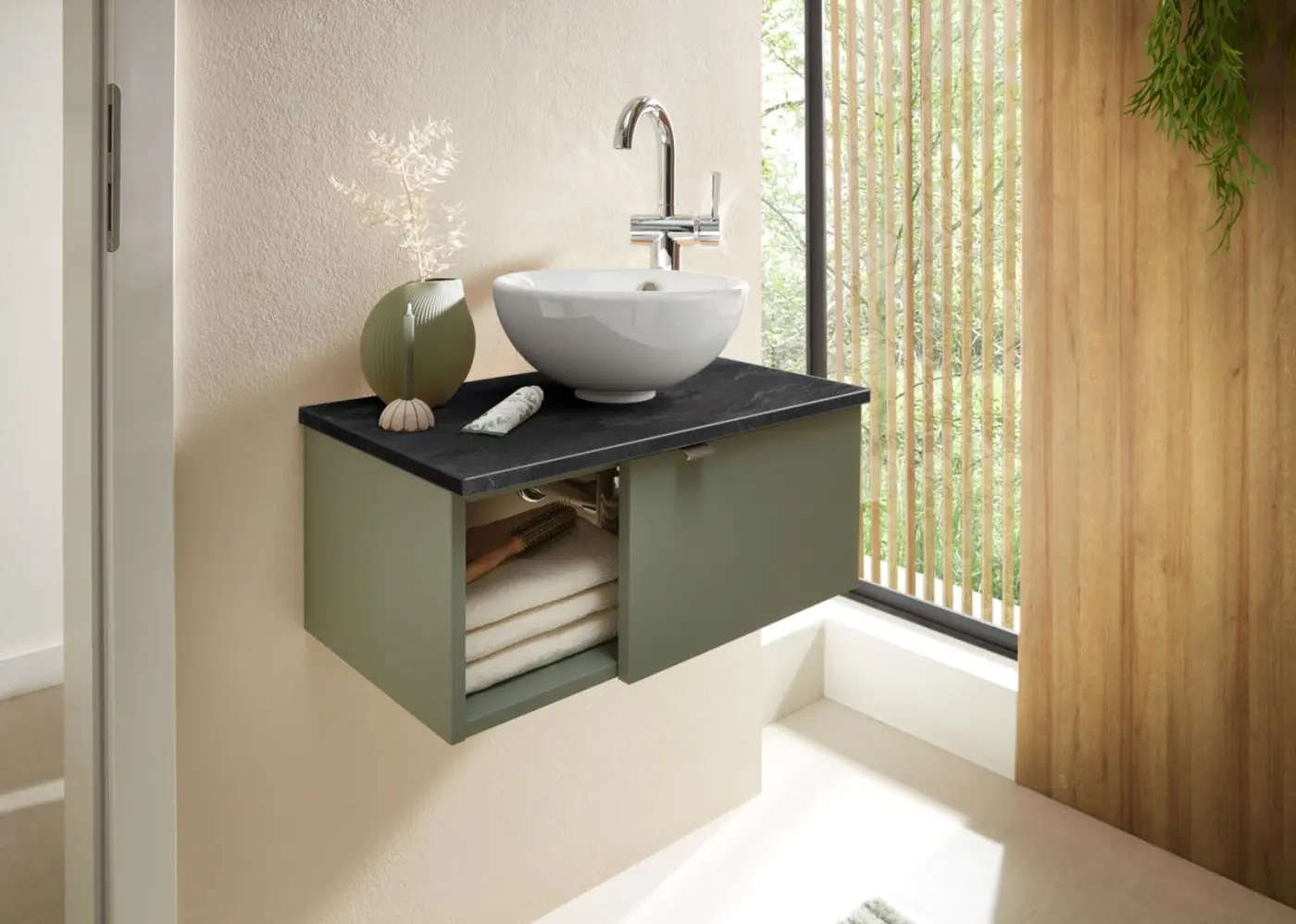 Pelipal  Gästebadkombination Serie 6915 schilfgrün matt