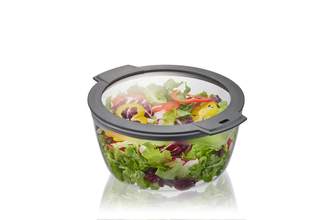 GEFU Salatschleuder ROTARE + Frischhaltedeckel schwarz/silber Kunststoff|Kunststoff|
