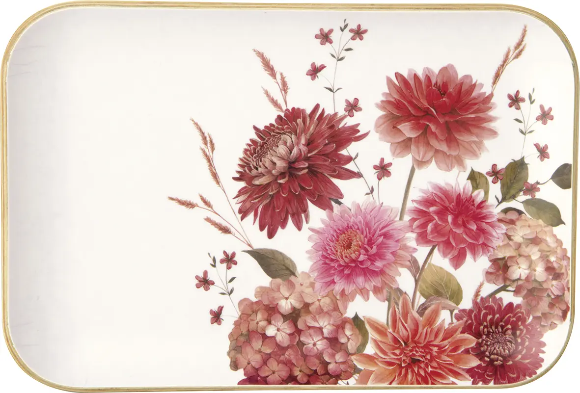 Ihr Holztablett AUTUMN BOUQUET cream 19,5X13X1,5 cm