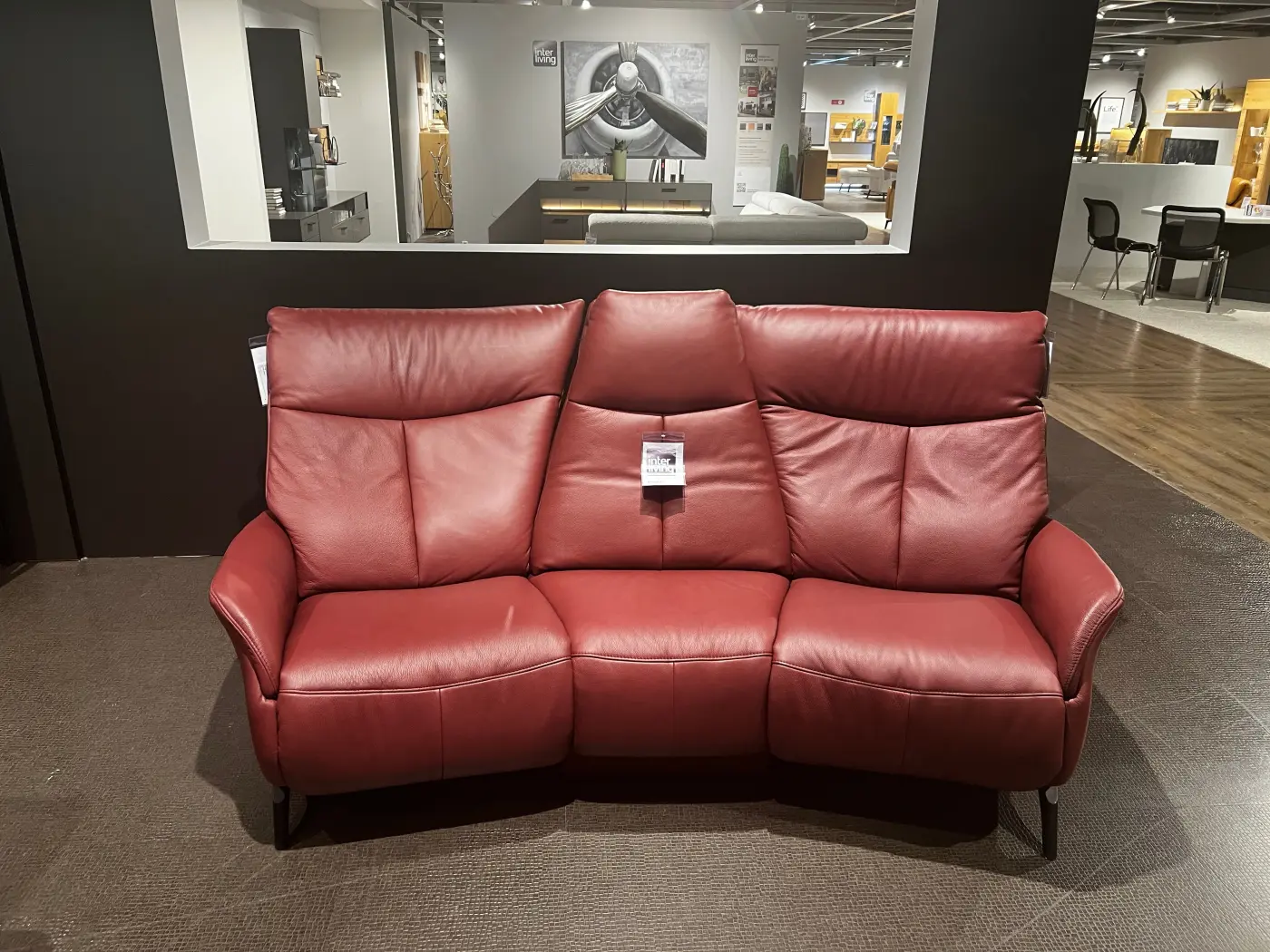 INTERLIVING Trapezsofa Serie 4210 mit Verstellung dunkelrot ca. 220 cm breit